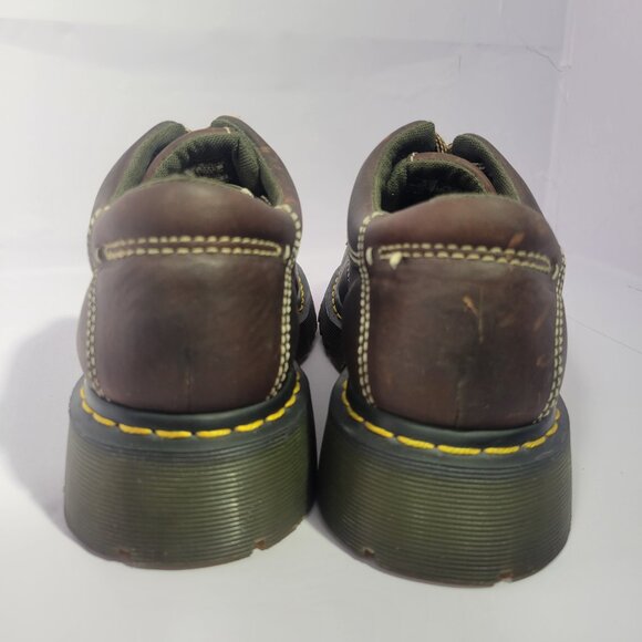 Dr. Martens 8A47 Men’s Size 9M Brown Leather 4 Eye Lace Up Chunky Oxford Shoes - Picture 4 of 11